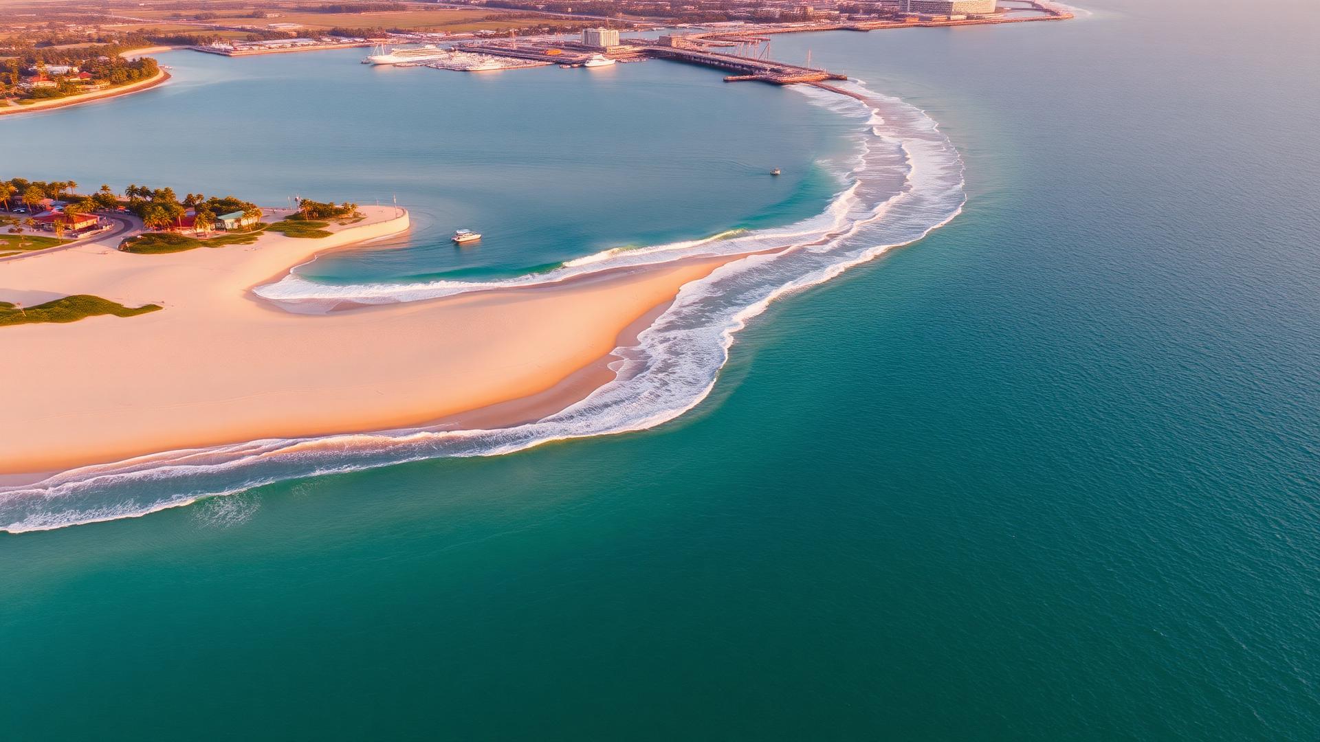 Aerial view of Cerritos Beach and Marina Mazatlán